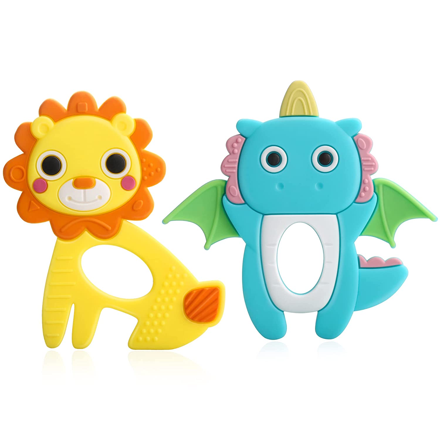 Safeswee Baby Teething Toys 2 Pieces Silicone Baby Teether Freezer Saf